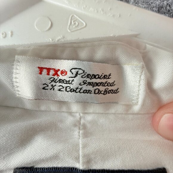 Gitman Bros Pinpoint TTX Cotton Oxford Point Large White Long Sleeve Solid Mens - Picture 5 of 13